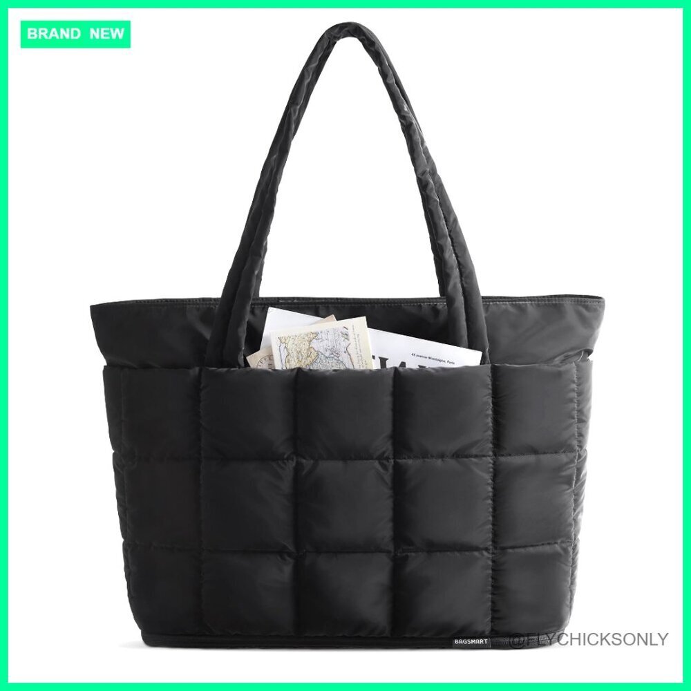 Expandable Puffer Tote Bag for Work Travel Gym 28L Capacity